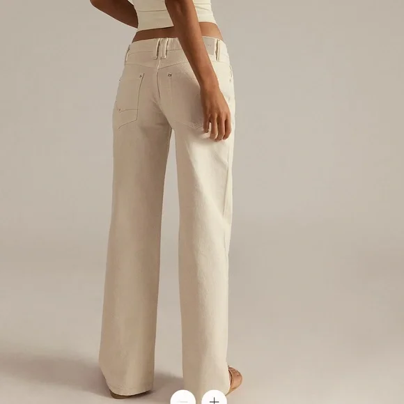 Free People We The Free Tennessee Low-Rise Boyfriend Jeans Size 30 Ecru - Picture 3 of 16